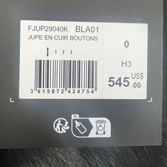 The Kooples- Stud-Embellished Calf Hair Leather Mini- jupe en cuir boutons - XS - Picture 7 of 10